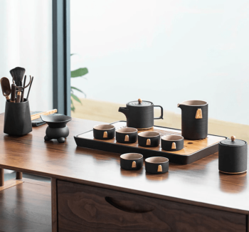 SANXUN Porcelain Tea Set Warmer Porcelain Charms Teapot  with Portable Gift Box 12ppcs