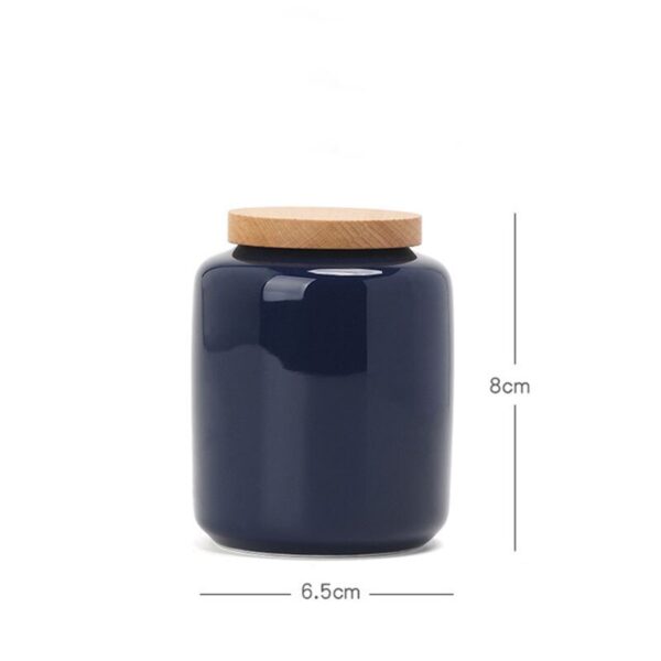 8x6.5cm Porcelain Tea Box Storage Cans  Solid Color 6