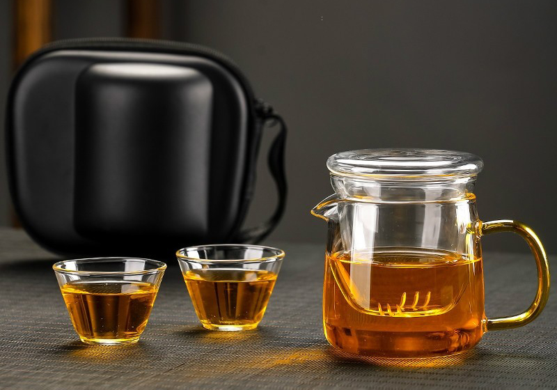 1501404811 d1 4-Piece Chinese Travel Tea Set Glass with Mug