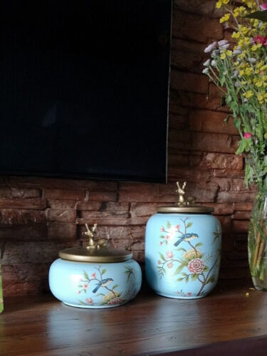 Flower-bird Tea Caddy Ceramic Loose Tea Tin photo review