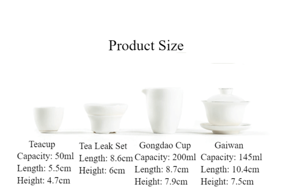 1607085548 1 Pure White Chinese Gaiwan Tea Set with Box