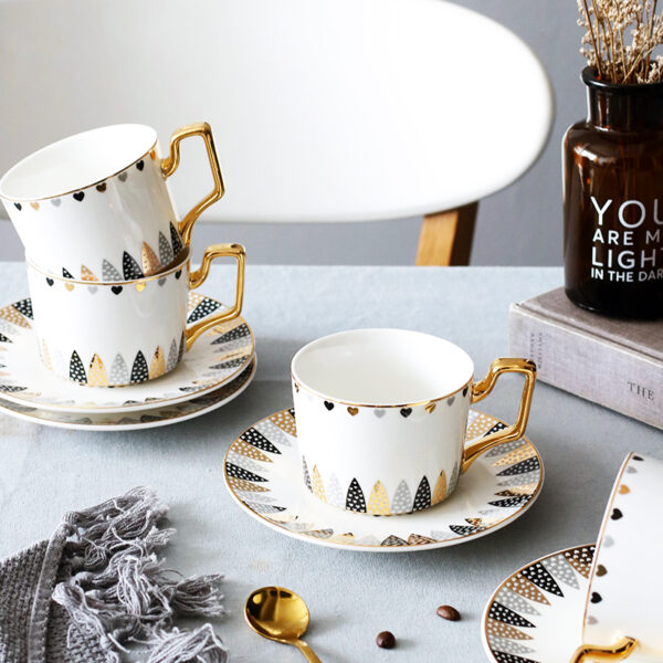 Creative British Tea Set Porcelain Coffee Cups Set 4