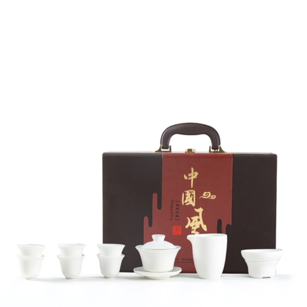 GUANYI Charms Porcelain Tea Set with Portable Gift Box White