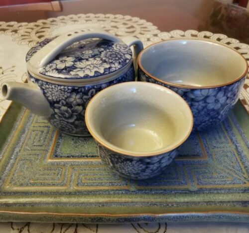 Floral Chinese Gongfu Tea Set Blue and White photo review