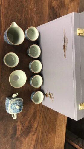Vintage Chinese Gongfu Tea Set Porcelain Blue and White photo review