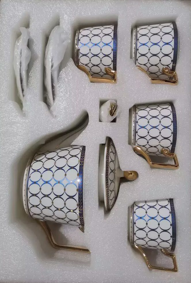 Click to view full screen Circles-and-dots Afternoon Tea Set Porcelain Teapot Set photo review