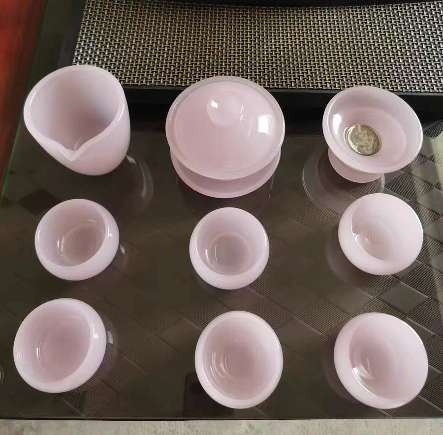 Click to view full screen Liuli Glass Chinese Gongfu Tea Set photo review