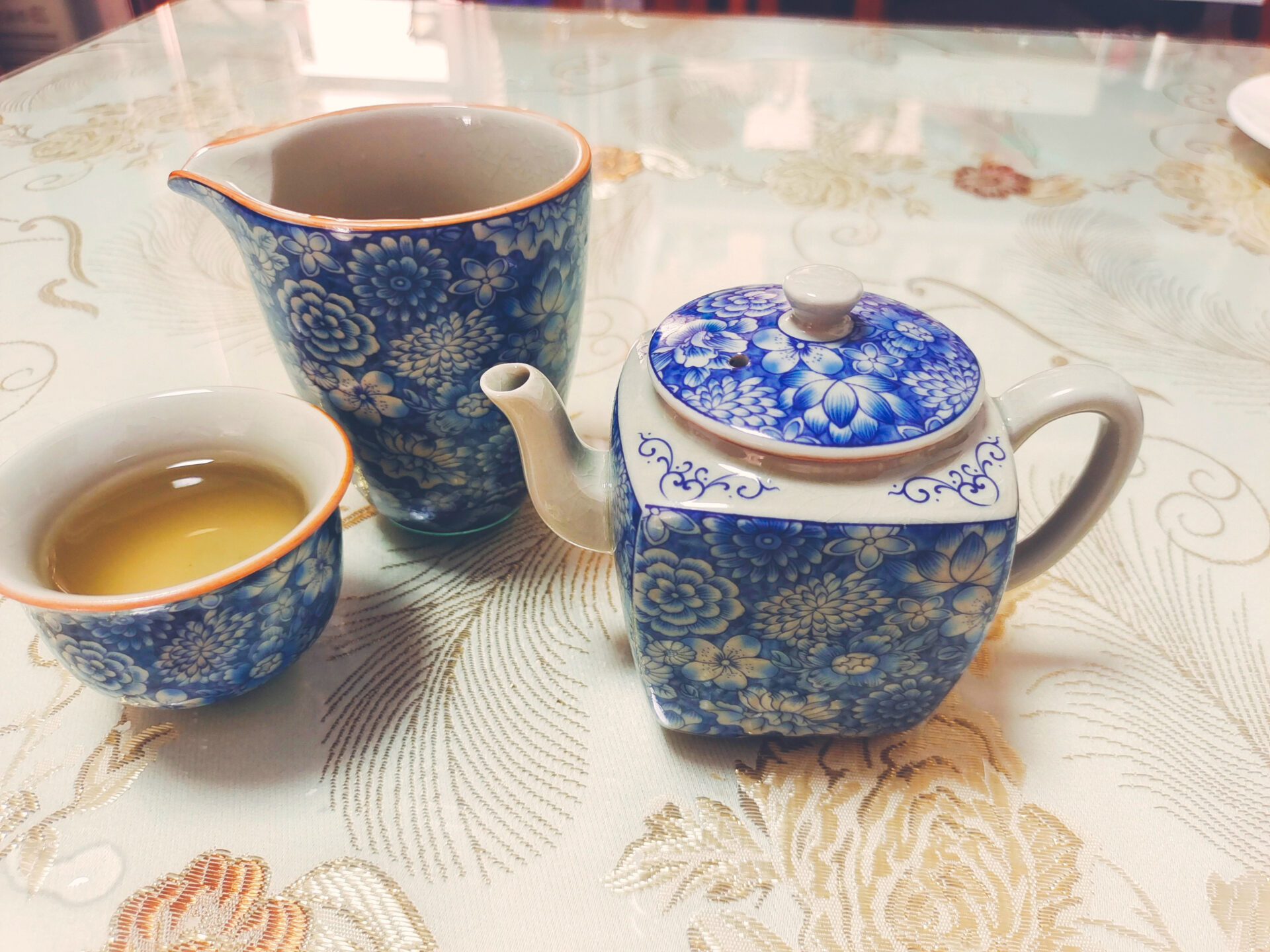 Click to view full screen Vintage Chinese Gongfu Tea Set Porcelain Blue and White photo review