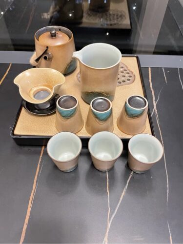 Click to view full screen Yellow Lotus Japanese Gongfu Tea Set with Tray photo review