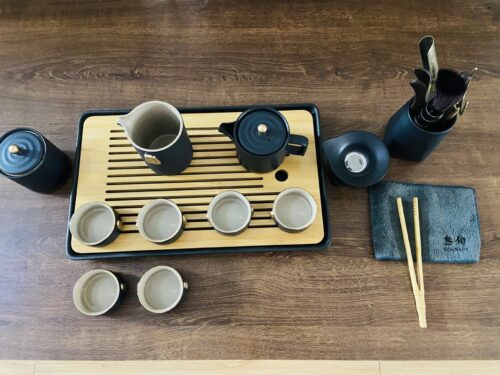 Pure Black Chinese Kung Fu Tea Set with Tray photo review