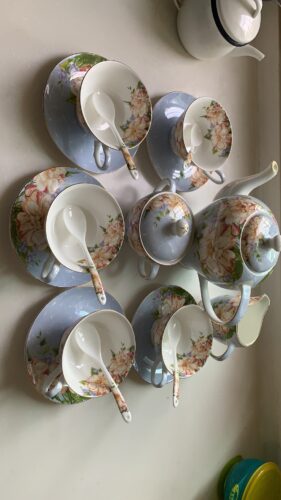 Floral British Tea Set Vintage Bone China Teapot Set photo review