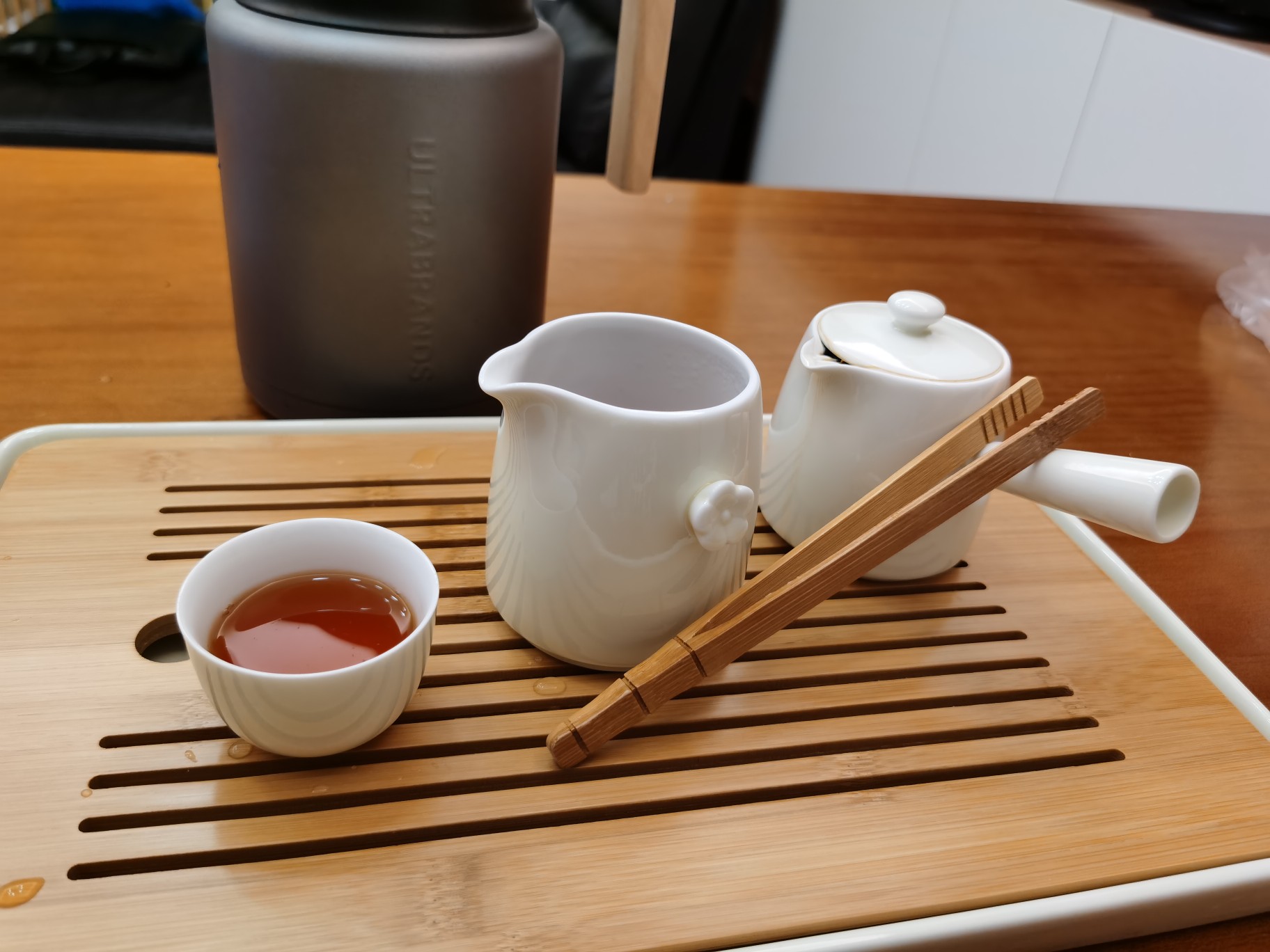 Click to view full screen Plum Japanese Kungfu Tea Set with Tray 9 Pieces photo review
