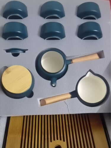 Pottery Japanese Gongfu Tea Set with Tray Free Customized photo review