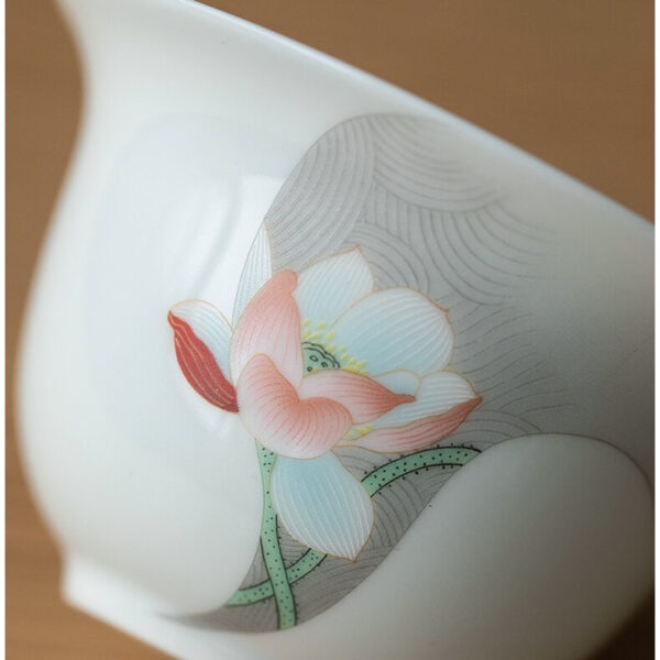 2102162106 1 9 Pieces Lotus Chinese Gaiwan Tea Set for Gongfu Cha