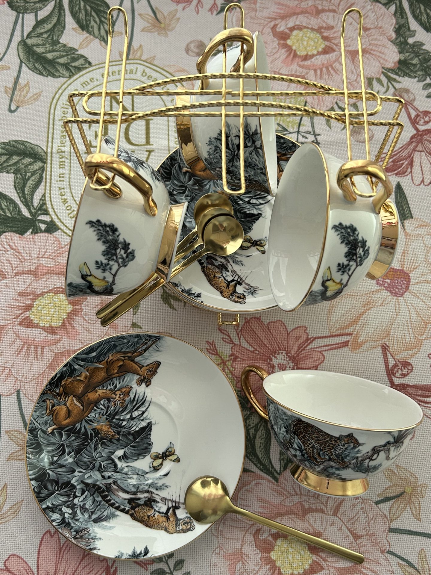 Click to view full screen Jungle Tea Cup and Saucer Set Bone China photo review
