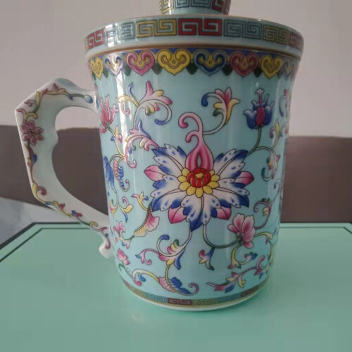 Click to view full screen Luxury Lotus Steep Tea Mug with Infuser and Lid 15 OZ photo review