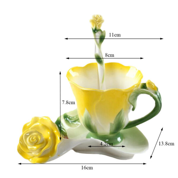 Fashion Rose Cup and Saucer Set with Spoon  5