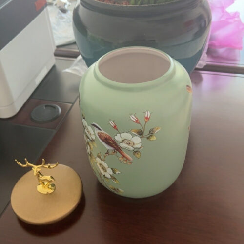 Green Tea Caddy Ceramic Loose Tea Tin photo review