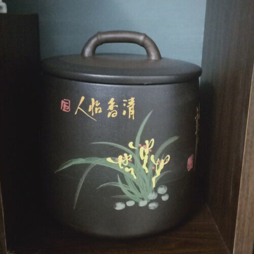 Click to view full screen Yixing Purple Tea Caddy Loose Tea Tin Storage Canister photo review
