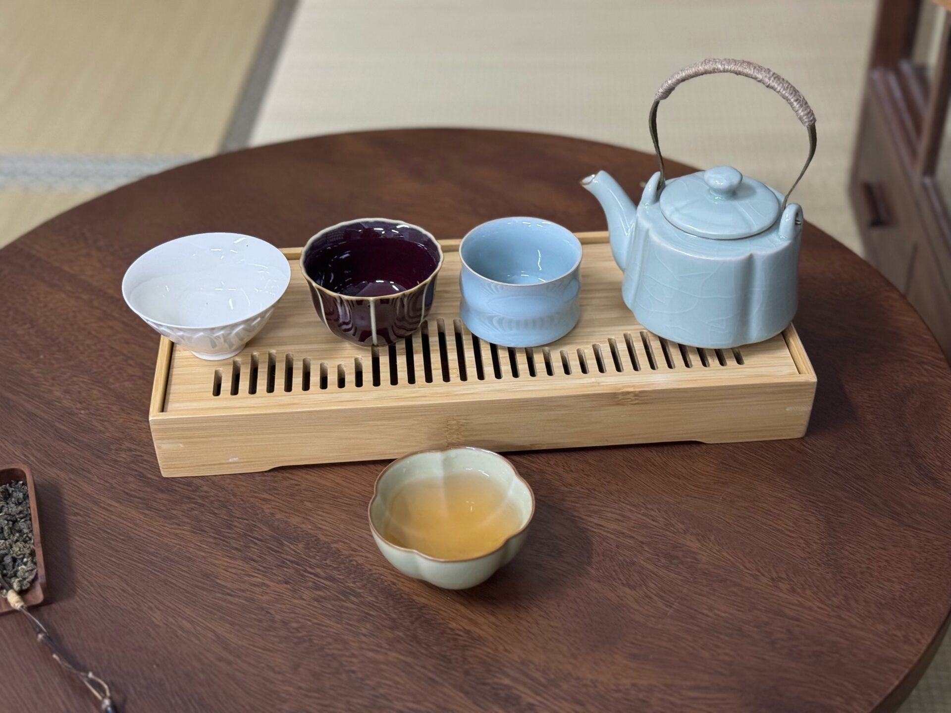 Click to view full screen Vintage Chinese Ceramic Tea Set with Tray photo review