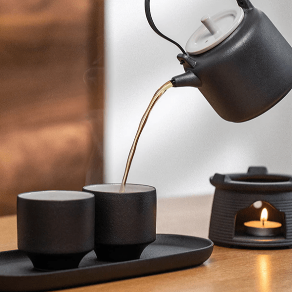 SANXUN Porcelain Tea Set with Gift Box Black  3