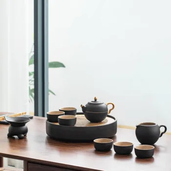 487704012 1 Riveting Chinese Gongfu Tea Set with Tray