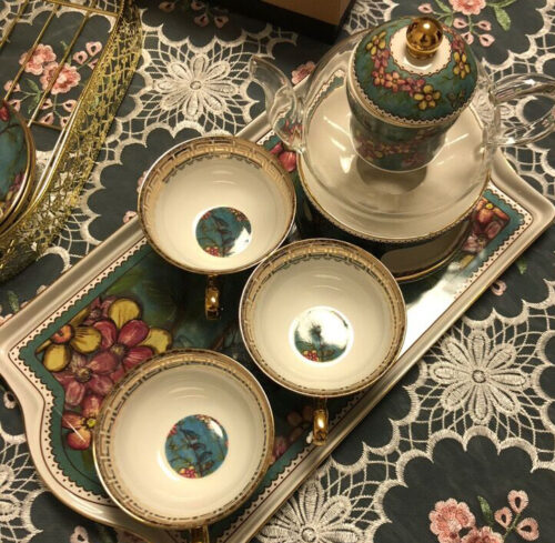 Click to view full screen Blue Bird Serving Tea Tray Bone China photo review