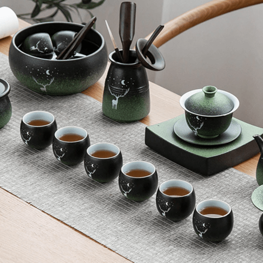GUANYI  Porcelain Chinese Kung Fu Tea Set with Gift Box 20pcs