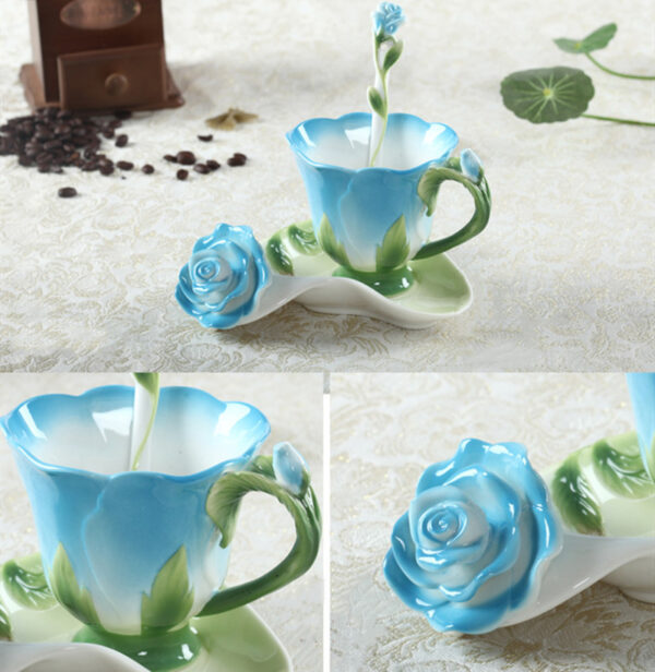 Fashion Rose Cup and Saucer Set with Spoon  19