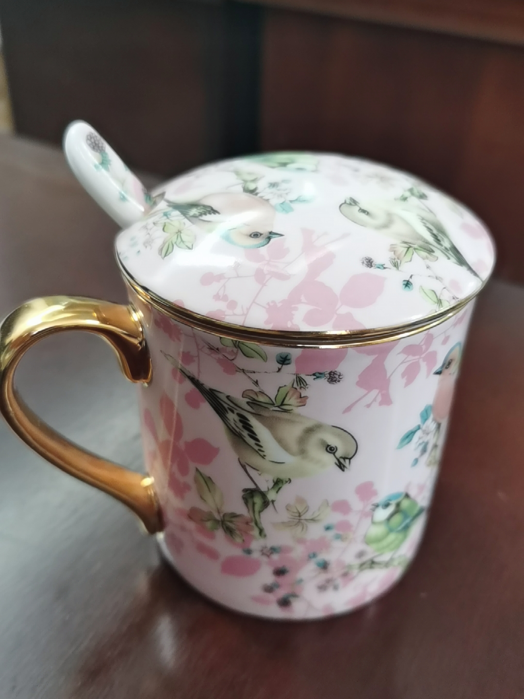 Click to view full screen Bird Bone China Mug with Lid photo review