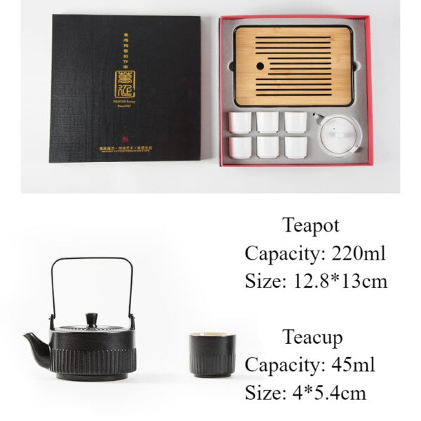 6708668 1 Pure Color Japanese Tea Set with Tray Ceramic Teapot Set