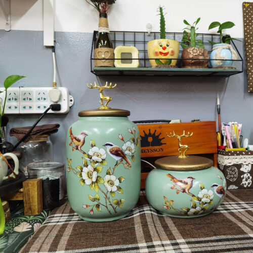 Green Tea Caddy Ceramic Loose Tea Tin photo review