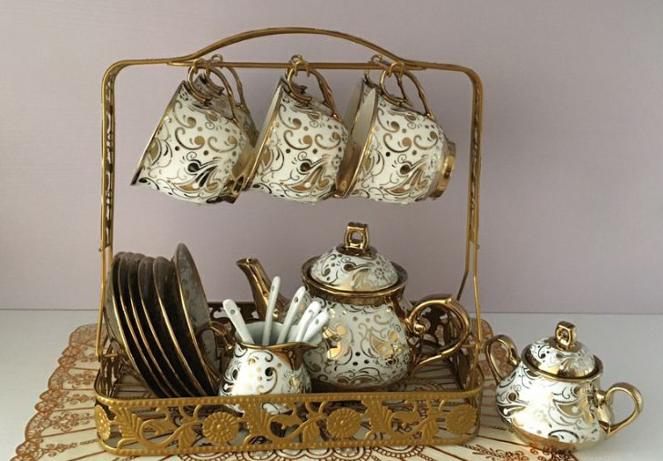 Vintage Full Tea Set Porcelain European Teapot Set photo review