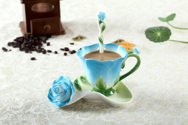 Fashion Rose Cup and Saucer Set with Spoon  25