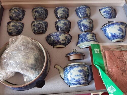 Jingdezhen Chinese Gongfu Tea Set Blue and White photo review