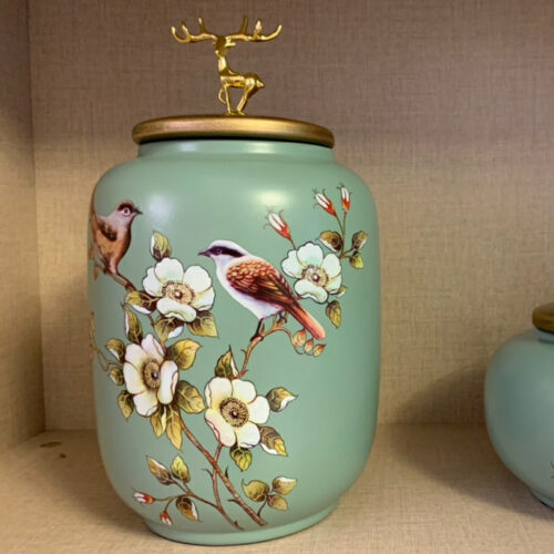 Green Tea Caddy Ceramic Loose Tea Tin photo review