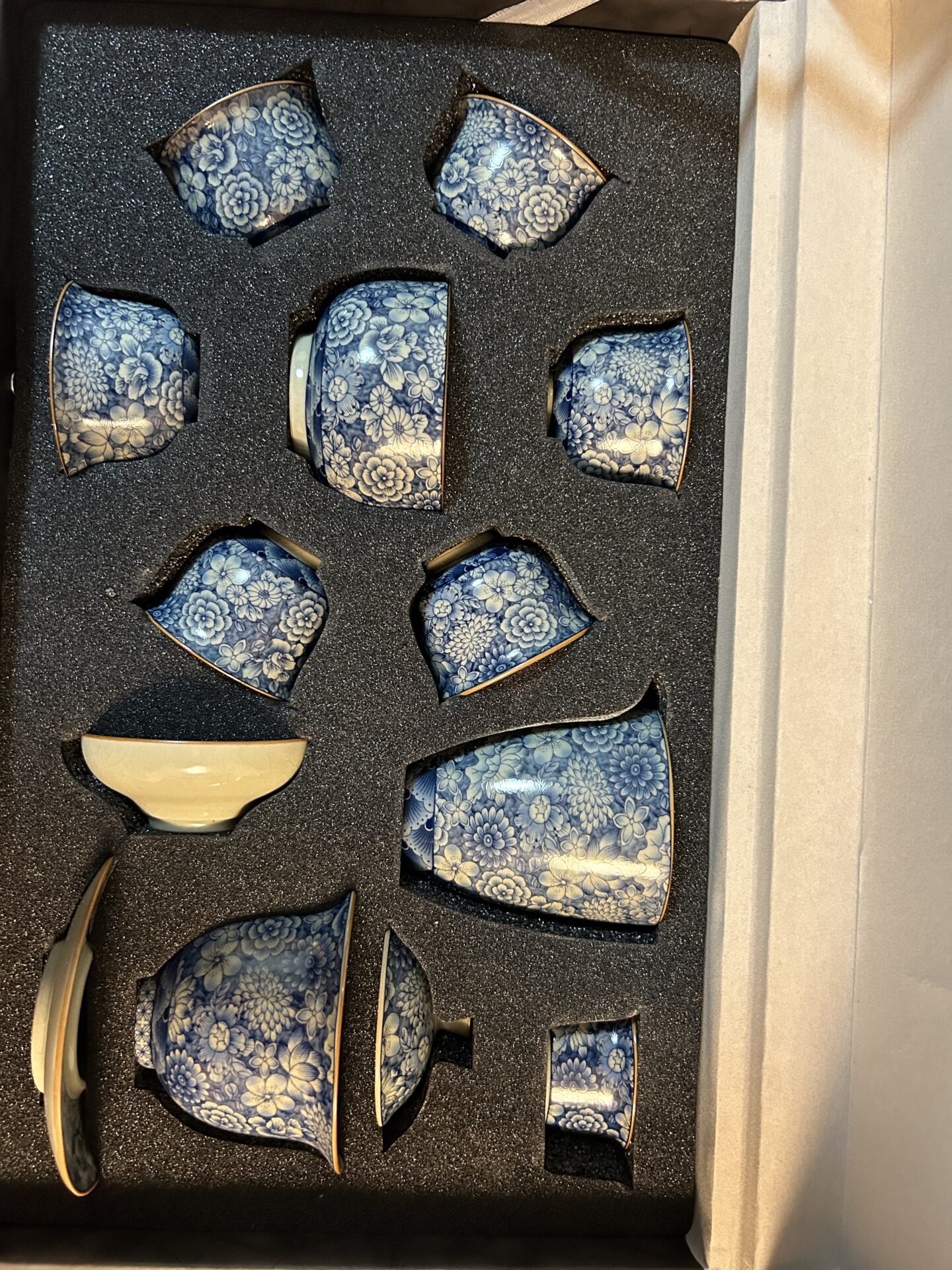 Vintage Chinese Gongfu Tea Set Porcelain Blue and White photo review