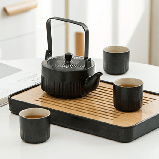 GUANYI Porcelain Tea Set with Portable Gift Box Black