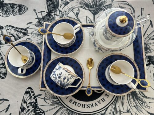 Click to view full screen Yucca English Bone China Tea Set with Warmer photo review