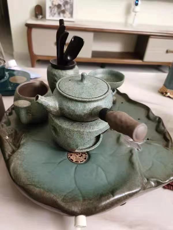 Lotus Japanese Gongfu Tea Set Rough Pottery photo review
