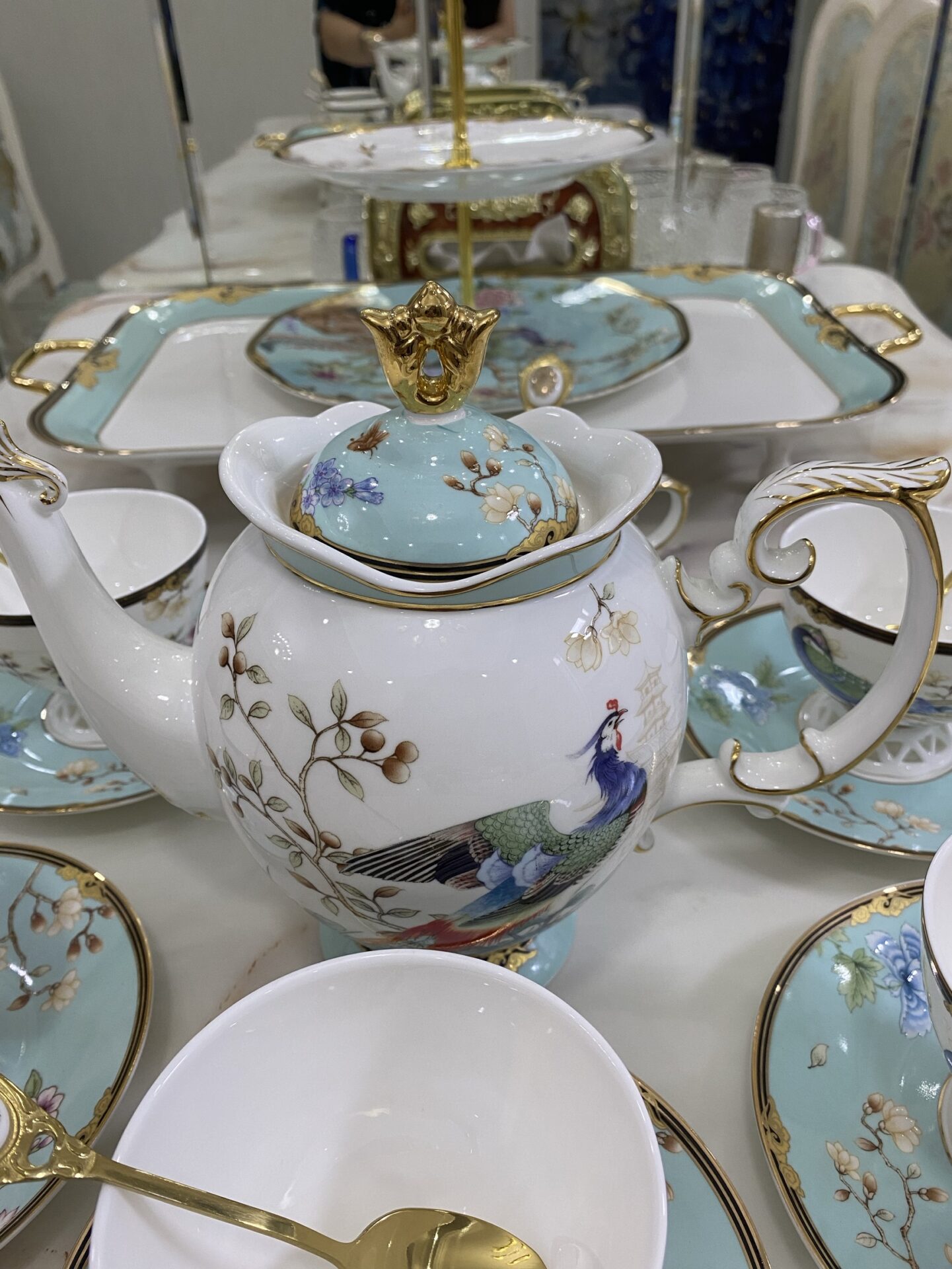 Click to view full screen Vintage Phoenix English Tea Set Bone China photo review