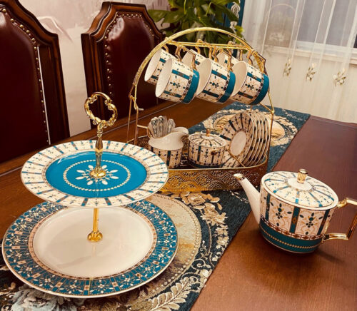 Click to view full screen Time English Tea Set Bone China Teapot Set photo review