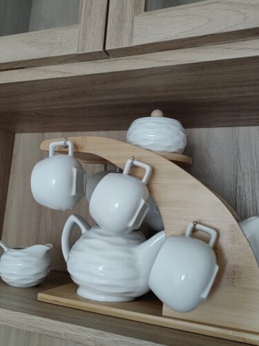 16-Pieces White English Tea Set Porcelain Teapot Set photo review