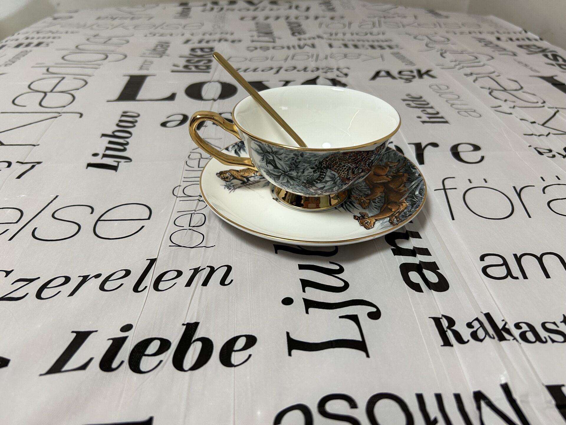 Click to view full screen Jungle Tea Cup and Saucer Set Bone China photo review