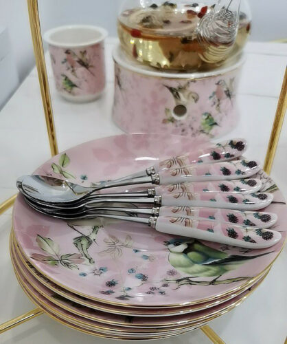 Pink Bird British Tea Set Bone China for Afternoon photo review