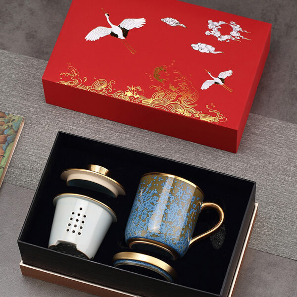 TC1GQ164 9 Floating Jade Steep Tea Mug with Infuser and Coaster 13.5 OZ