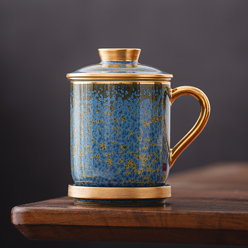 Floating Jade Steep Tea Mug with Infuser and Coaster 13.5 OZ - Image 2