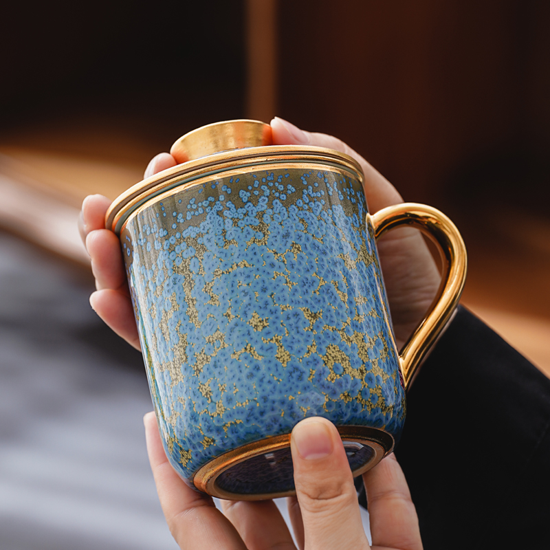 Floating Jade Steep Tea Mug with Infuser and Coaster 13.5 OZ - Image 3