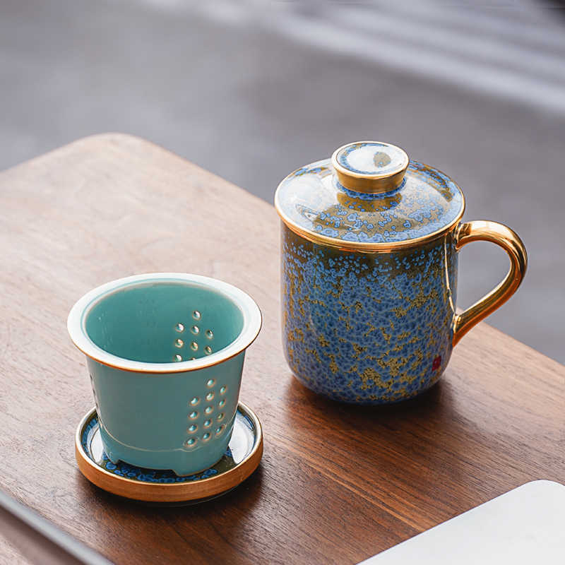 Floating Jade Steep Tea Mug with Infuser and Coaster 13.5 OZ - Image 5