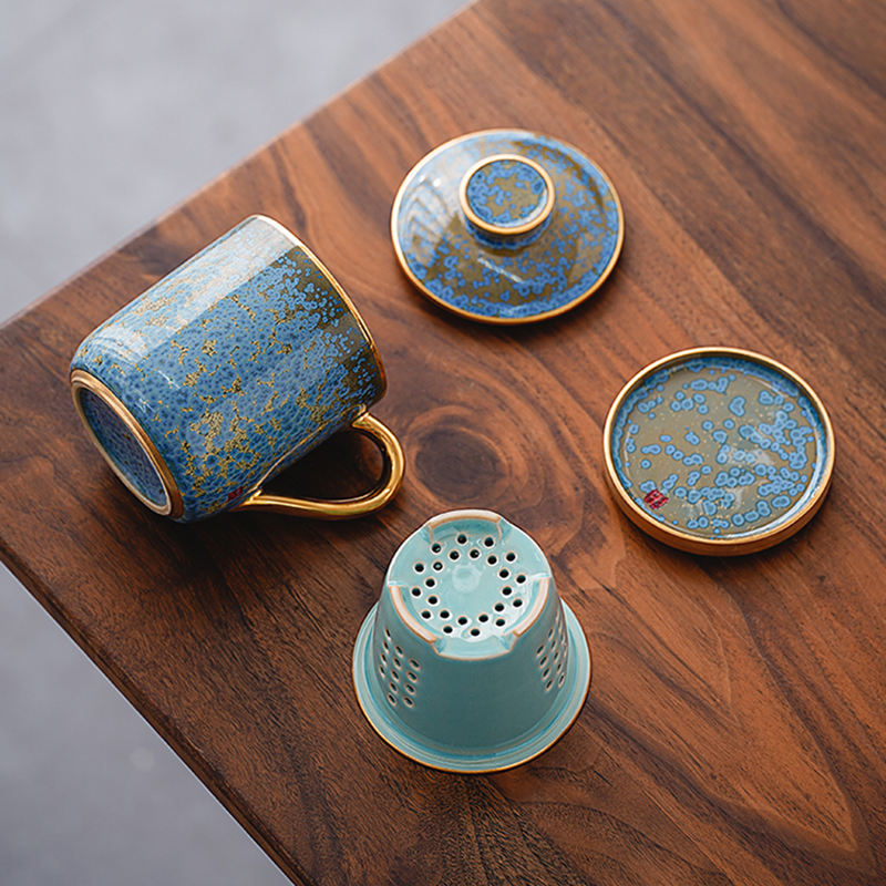 Floating Jade Steep Tea Mug with Infuser and Coaster 13.5 OZ - Image 8